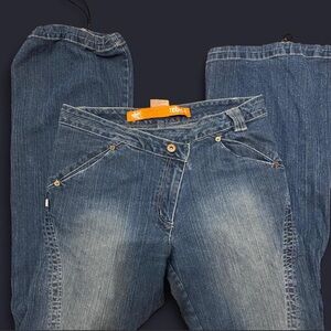 Vintage baggy Parasuco Rebel-I Dark Blue Jeans with leg opening